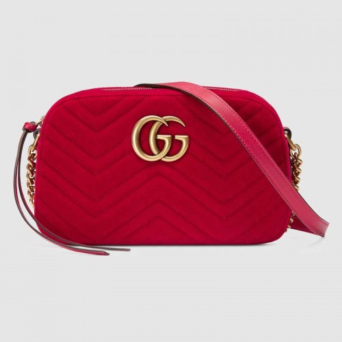 Gucci GG Marmont bársony kis válltáska 447632 piros