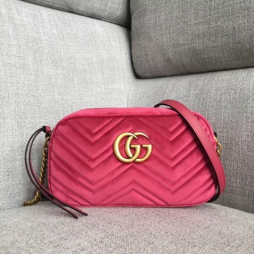 Gucci GG Marmont bársony kis válltáska 447632 rózsaszín
