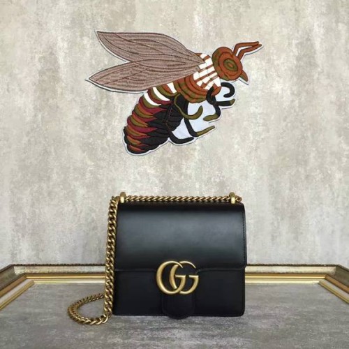 Gucci GG Eredeti Marmont Bőr Válltáska 431384A Fekete