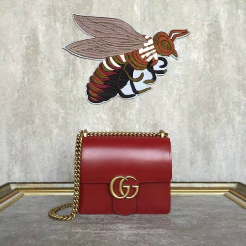Gucci GG Eredeti Marmont Bőr Válltáska 431384A Piros