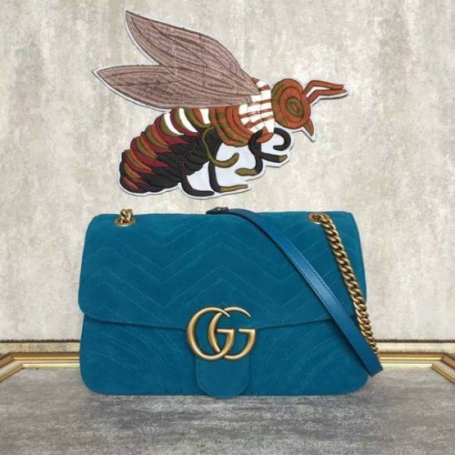Gucci GG Velúr Bőr Válltáska 443496 Kék