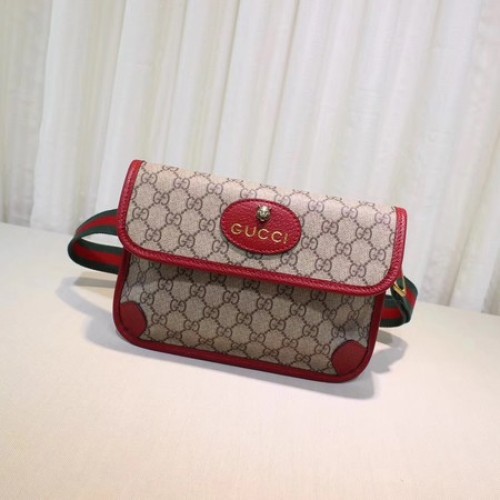 Gucci GG Supreme övtáska 493930 Piros