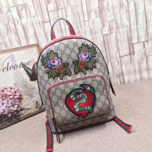 Gucci GG Supreme hátizsák kígyó mintás 427042 piros