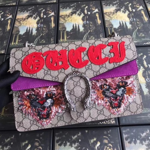 Gucci GG Supreme vászon Dionysus kis válltáska 400249 lila