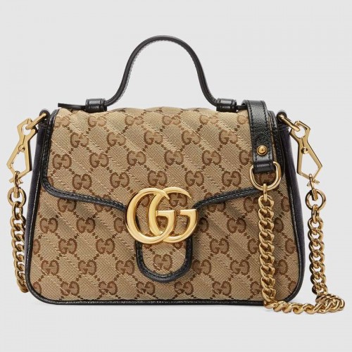Gucci GG Supreme vászon mini felső fogantyús táska 583571 fekete