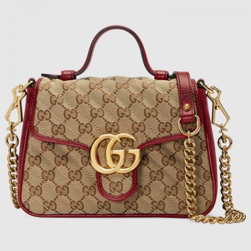 Gucci GG Supreme vászon mini felső fogantyús táska 583571 piros