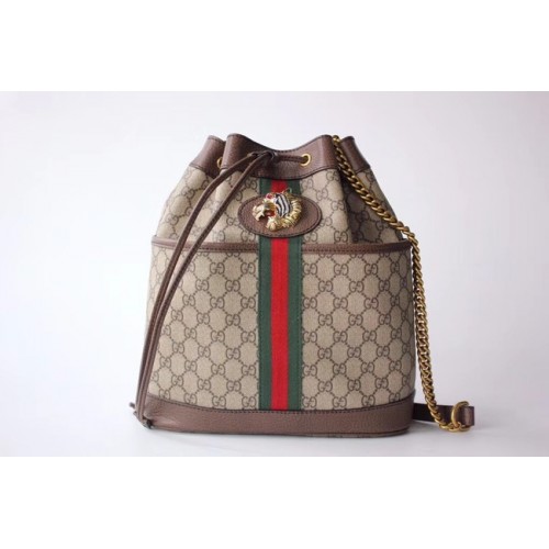 Gucci GG Supreme vászon Rajah közepes vödörtáska 553961 Barna