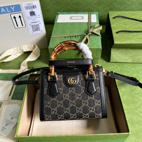 Gucci GG farmer jacquard Diana mini táska 655661 Fekete