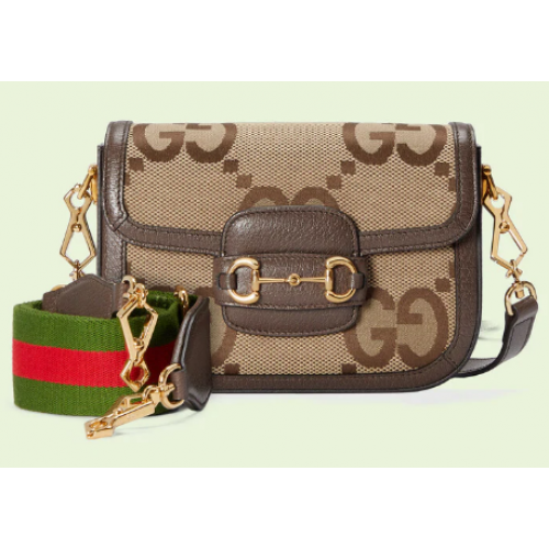 Gucci Horsebit 1955 jumbo GG mini táska 658574 barna