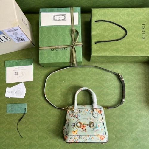 Gucci Horsebit 1955 mini felső fogantyús táska 640716 világoskék