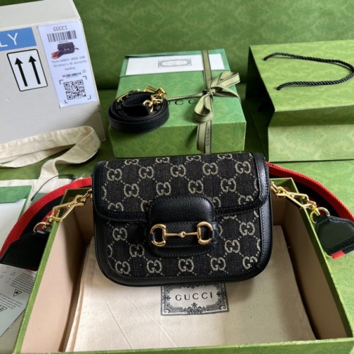 Gucci Horsebit 1955 válltáska 658574 Fekete