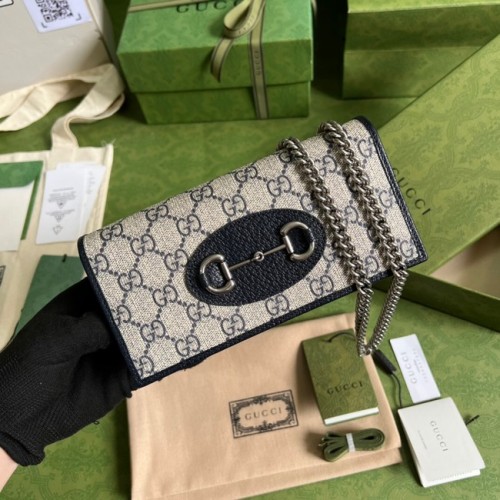 Gucci Horsebit 1955 pénztárca lánccal 621892 kék
