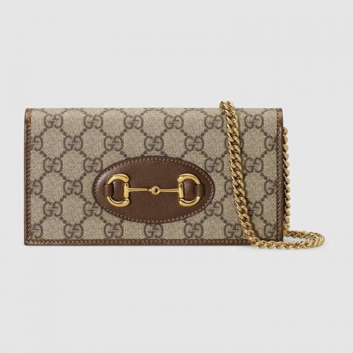 Gucci Horsebit 1955 pénztárca lánccal 621892 barna