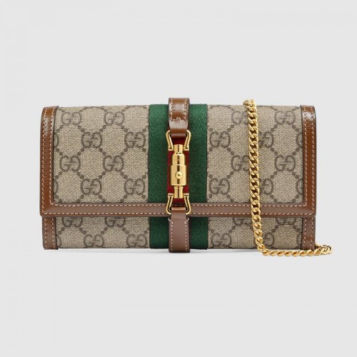 Gucci Jackie 1961 láncos pénztárca 652681 Barna