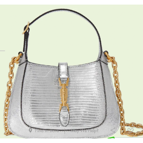 Gucci Jackie 1961 gyík mini táska 675799 Ezüst