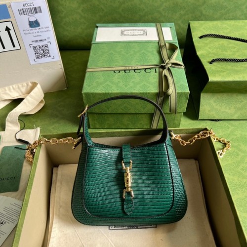 Gucci Jackie 1961 gyík mini táska 675799 zöld
