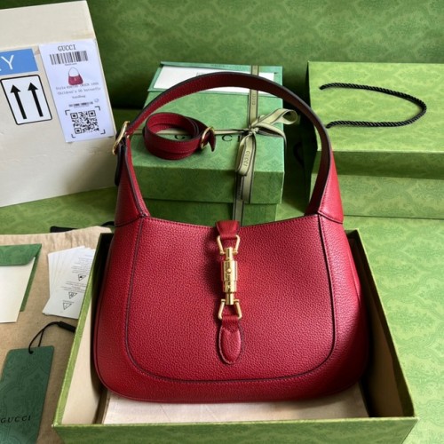 Gucci Jackie 1961 mini természetes bőr hobo táska 637091 piros