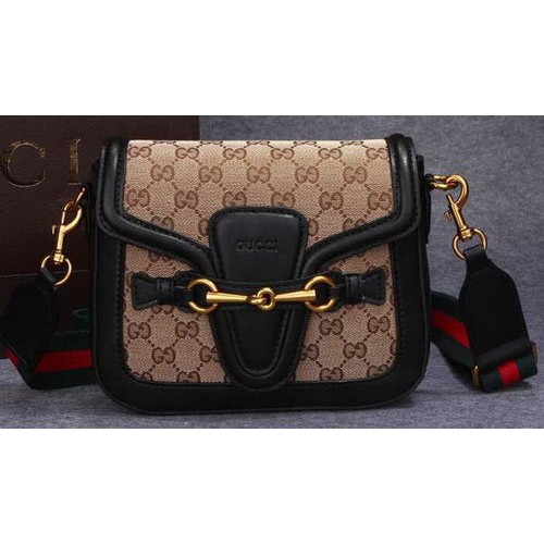 Gucci Lady Web Eredeti GG Vászon Válltáska 383848 Fekete