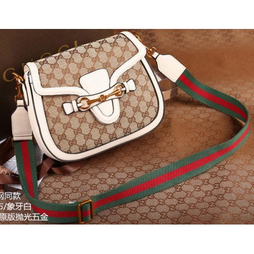 Gucci Lady Web Eredeti GG Vászon Válltáska 383848 Fehér