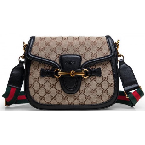 Gucci Lady Web Eredeti GG Vászon Válltáska 383848 Fekete