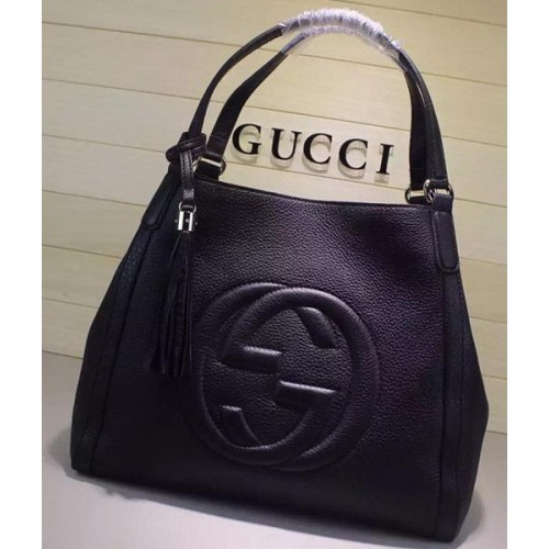 Gucci Közepes méretű Soho Válltáska Borjúbőr 282309 Fekete