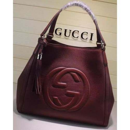 Gucci Közepes méretű Soho Válltáska Borjúbőr 282309 Burgundia
