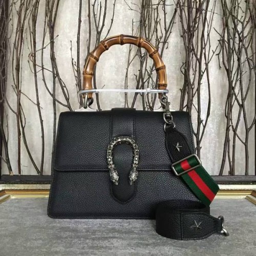 Gucci Now Bambusz Lichee Mintás Bőr Felső Fogantyús Táska 448075 Fekete