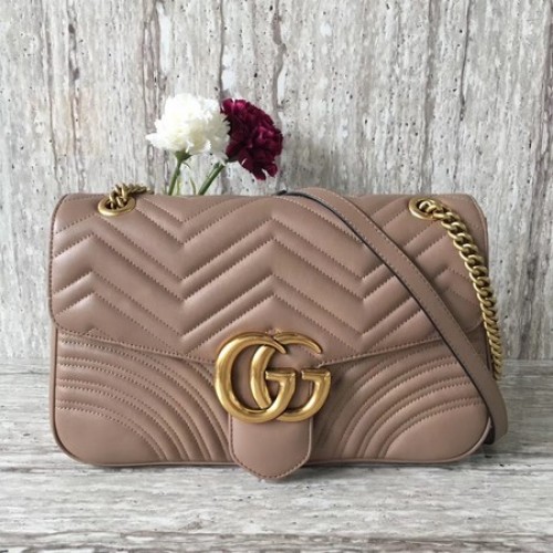 Gucci Now GG Marmont Matelasse Válltáska 443496 Sárgabarack