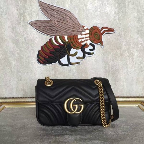 Gucci Now GG Marmont Mini Válltáska 446744 Fekete