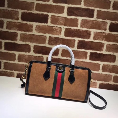 Gucci Ophidia közepes felső fogantyús táska 524532 barna velúr