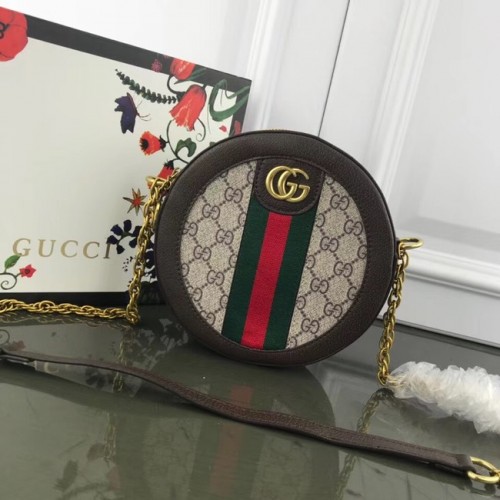 Gucci Ophidia mini GG kerek válltáska 171285 barna