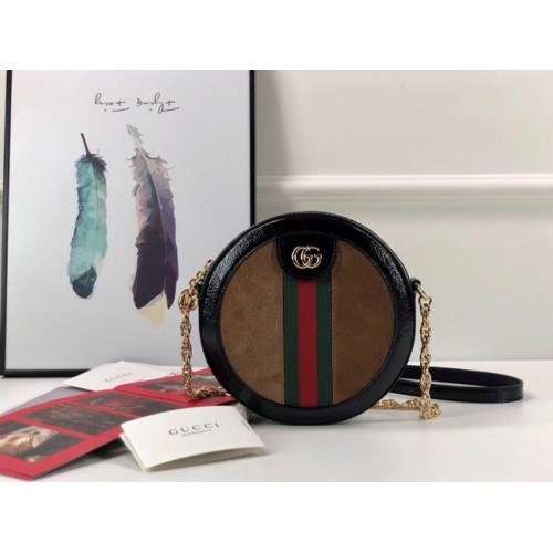 Gucci Ophidia mini kerek válltáska 550618 Barna velúr