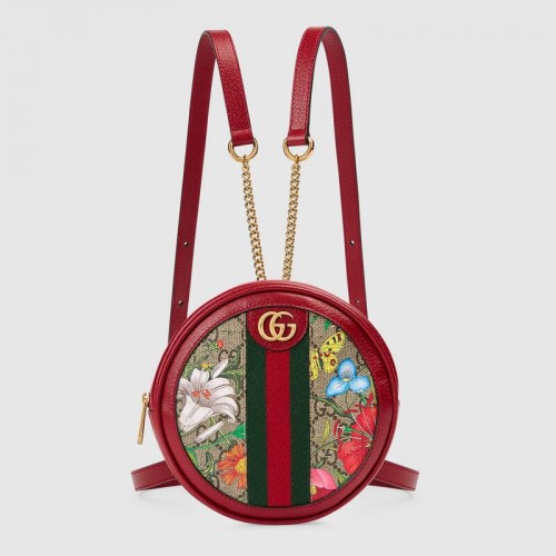 Gucci Ophidia sorozatú GG virágos mini hátizsák 598661 piros