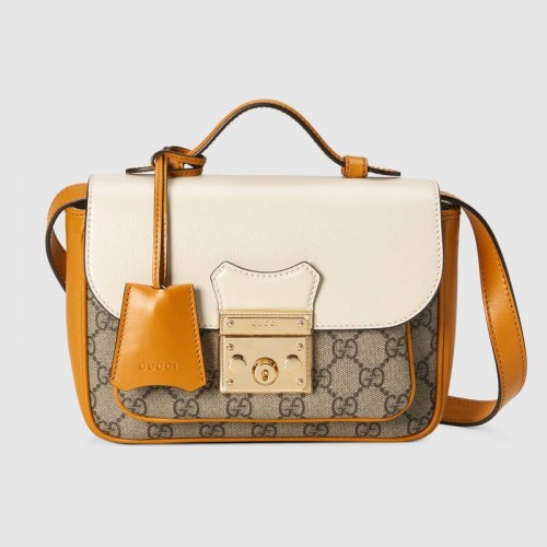 Gucci lakattal díszített mini táska 658487 fehér