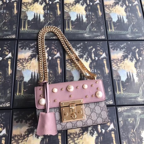 Gucci Lakatos Kis GG Pearl Válltáska A409487 Rózsaszín