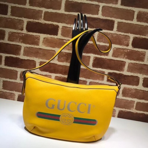 Gucci Nyomtatott félhold alakú hobo táska 523589 sárga
