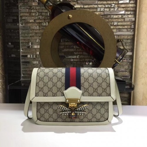 Gucci Queen Margaret GG Supreme közepes válltáska 524356 Fehér