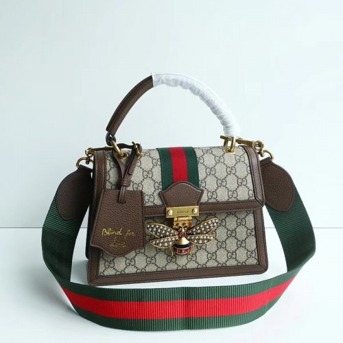 Gucci Queen Margaret GG kis felső fogantyús táska 476541 barna