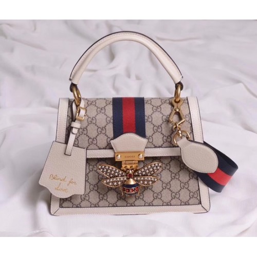 Gucci Queen Margaret GG kis felső fogantyús táska 476541 fehér