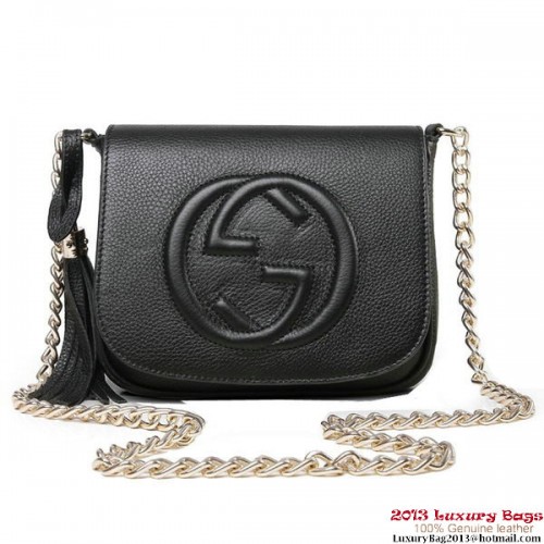 Gucci Soho 323190 Fekete Bőr Láncos Válltáska
