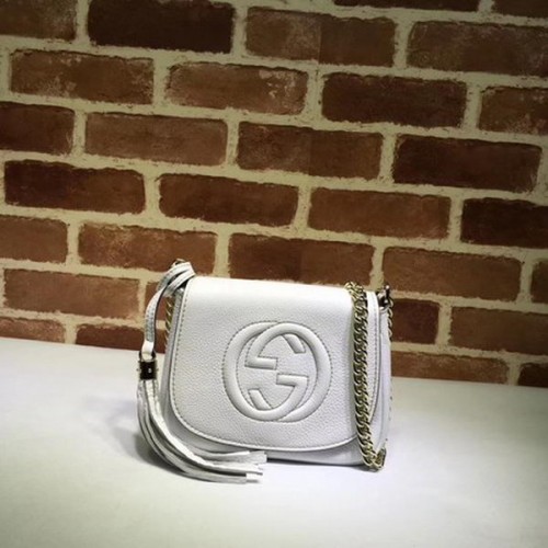 Gucci Soho Láncos Válltáska Borjúbőr 323190 Fehér