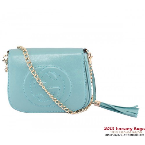 Gucci Soho Bőr Láncos Válltáska 323190 Királykék