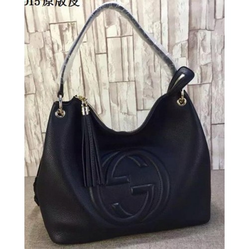 Gucci Soho Bőr Hobo Táska Borjúbőr 408825 Fekete