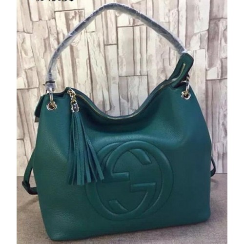 Gucci Soho Bőr Hobo Táska Borjúbőr 408825 Zöld