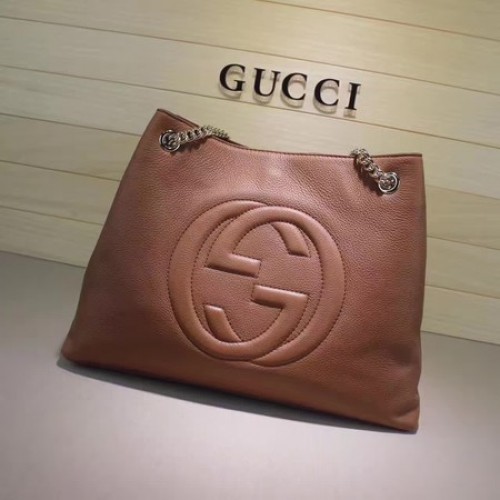 Gucci Soho Közepes Táska Borjúbőr 308982 Barackszínű