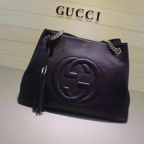 Gucci Soho Közepes Táska Borjúbőr 308982 Fekete