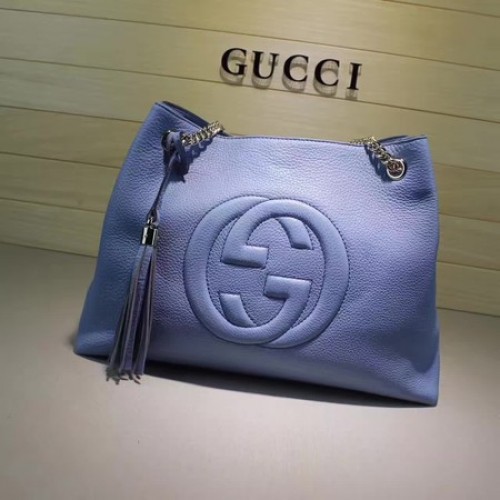 Gucci Soho Közepes Táska Borjúbőr 308982 Kék