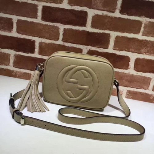 Gucci Soho Metálfényű Bőr Diszkó Táska 308364 Barackszínű