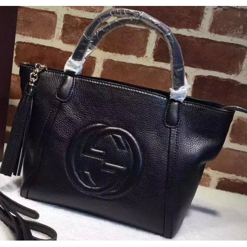 Gucci Soho Eredeti Bőr Felső Fogantyús Táska 369176 Fekete