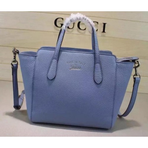 Gucci Swing mini bőr felső fogantyús táska 368827 világoskék